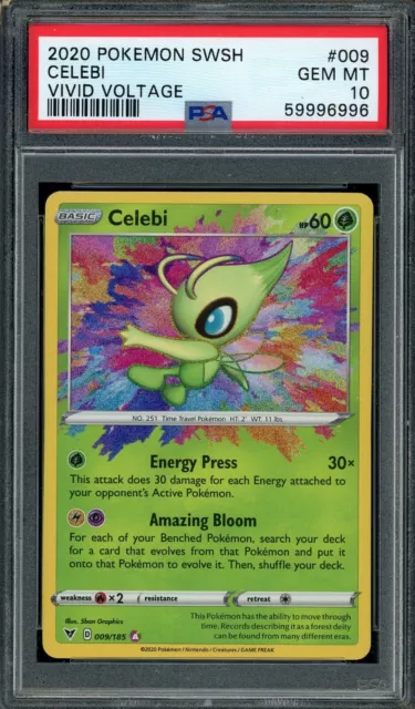 Celebi 009/185 Vivid Voltage Amazing Rare PSA 10 Pokemon Card