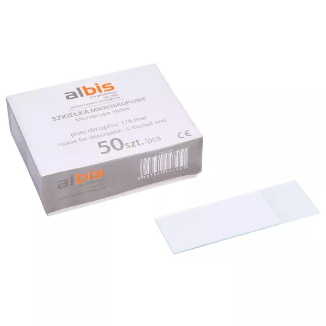 Professional 50 pcs Blank Microscope Slides Cover Glass Lab Prep ground edges