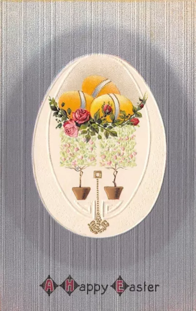 Easter~Eggs Within Eggs~Spring Trees~Lavender to Purple Fade~Textured PC~Germany