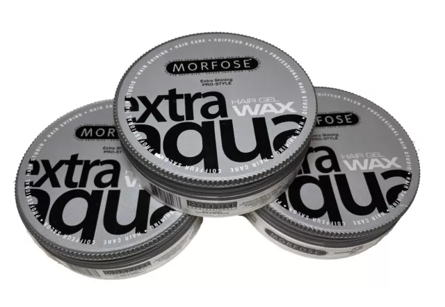 3 x Morfose  Hair Gel Wax weiß Extra Aqua 175 ml Extra Shining Pro Style