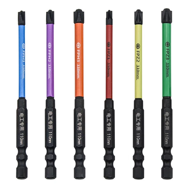 Punte cacciavite nuovissime vari colori 110 mm/4,33''' lunghezza 6 pz/set
