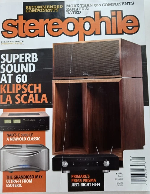 Stereophile Magazine April 2023  Superb Sound at 60 KLIPSCH LA SCALA Featured