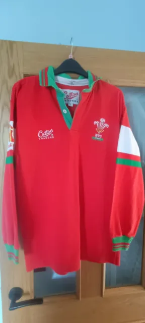 Vintage WALES  RUGBY UNION SHIRT JERSEY COTTON TRADERS SIZE Medium ADULT