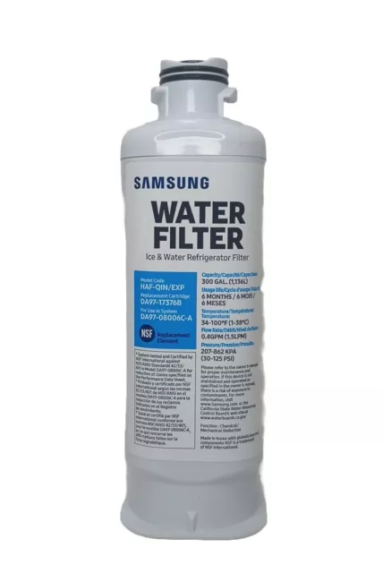 Samsung DA97-17376B HAF-QIN Refrigerator Water Filter DA97-08006C