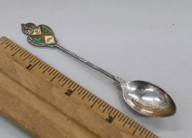 Vintage Sterling MONTREAL CANADA SOUVENIR SPOON Enameled, 5.9 DWTS, SM1774