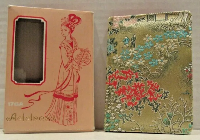 Vintage Silk Brocade Telephone Address Book-Shanghai, China in Original Box 176A