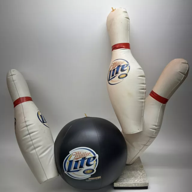 Very Rare Miller Lite Bowling Pins And Ball Inflatable 27”