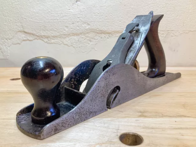 Early Stanley No 10 Sweetheart Rebate Plane Rosewood Handles & SW Iron USA Made!
