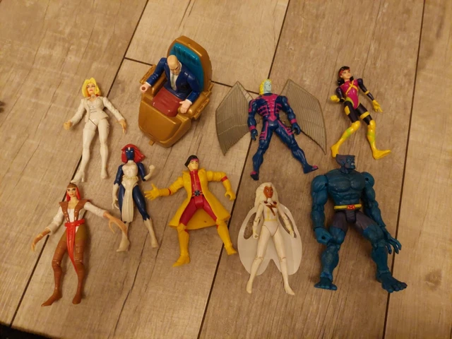 Marvel Action Figure Lot Vintage - X Men Beast Xavier Storm Rogue Mystique +more
