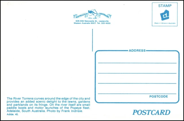 A2704 Australia SA Adelaide Elder Park River Torrens postcard 2