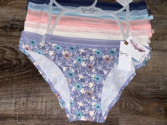 JESSICA SIMPSON WOMENS Bikini Underwear Panties Feather Cotton Lace 5-Pair  (B) M $35.99 - PicClick