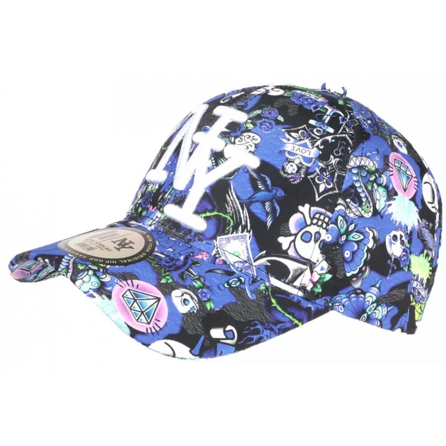 Casquette Baseball Tête De Mort Rouge Et Verte Streetwear NY - Taille Unique, Neuf Avec étiquettes