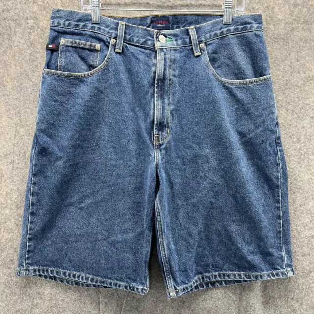 Tommy Hilfiger Shorts Jeans Men 36 Bermuda Blue Denim Pants Outdoors Vintage 90s