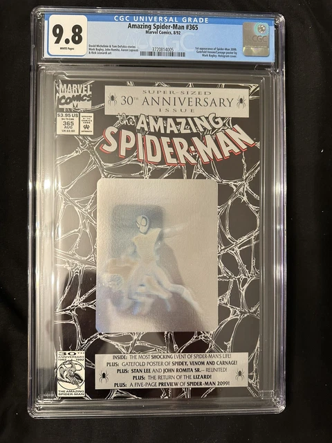 Amazing Spider-Man 365 CGC 9.8 1992 1st App Spider-Man 2099! Spider-Verse!
