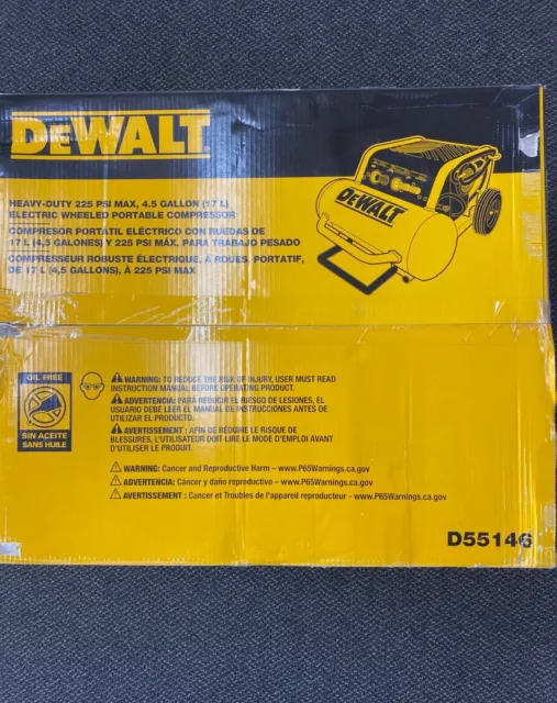 Compresseur à air Dewalt D55146 - 1.6HP, 200PSI, 4.5 Gallons
