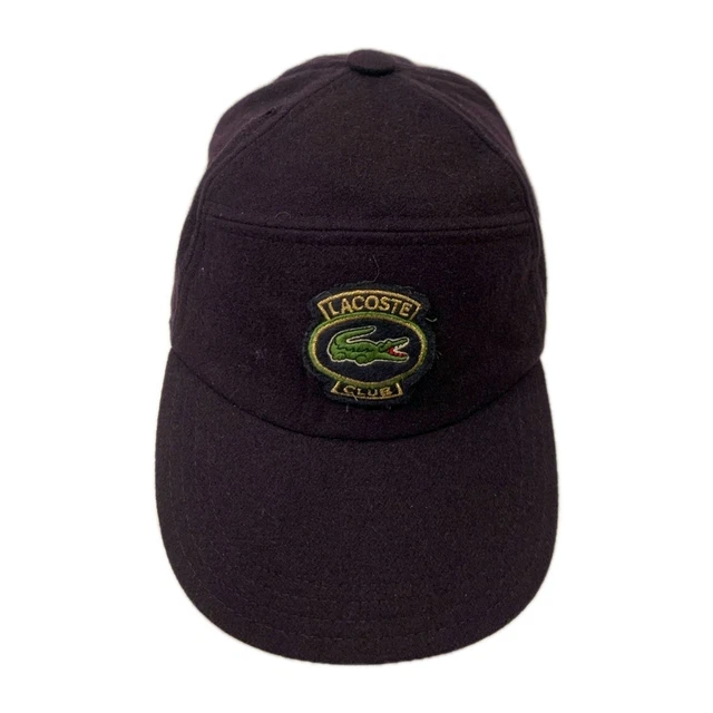 VINTAGE LACOSTE CLUB Wool Hat Made in France Dark Navy Blue