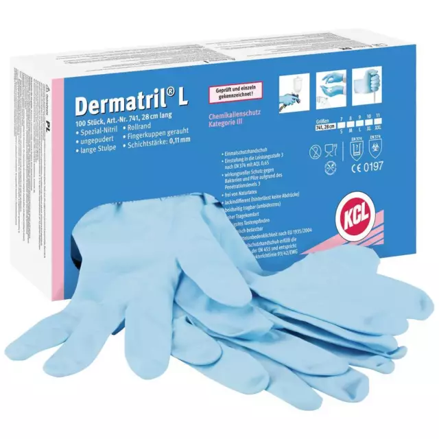 KCL Dermatril L 741 074109081C 100 pc(s) Gants à usage unique Taille: 9