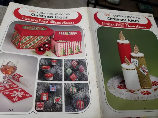 Vintage Columbia Minerva Plastic Canvas Pattern Book 663 Christmas