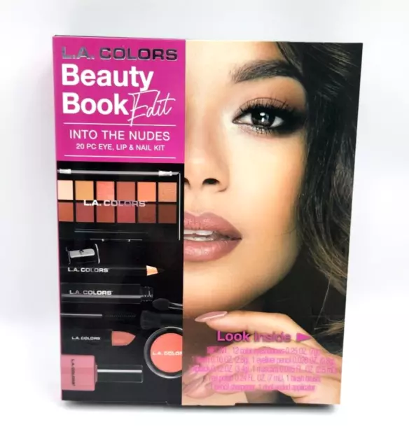 LA Colors Makeup Beauty Book Edit Into The Nudes 20 Piece Set Eye Lip Nail