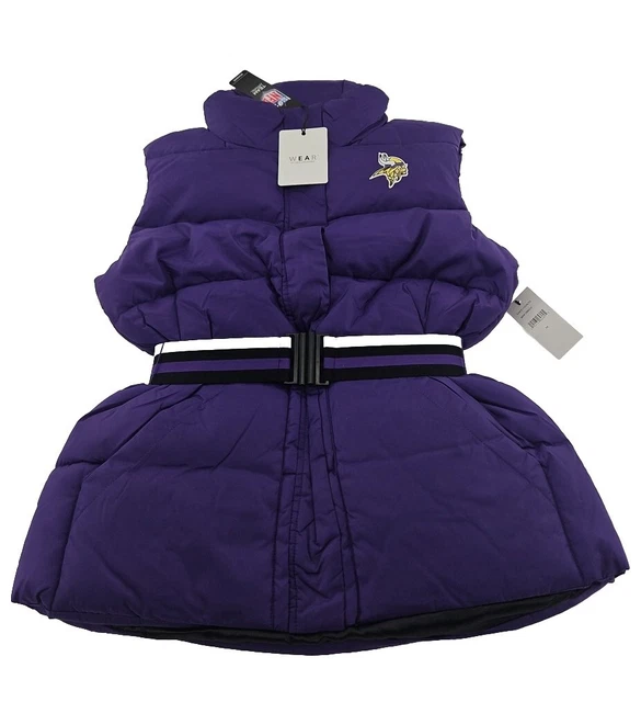NFL Minnesota Vikings Full Zip Puffer Jacket Vest Sleeveless Women’s Medium NWT