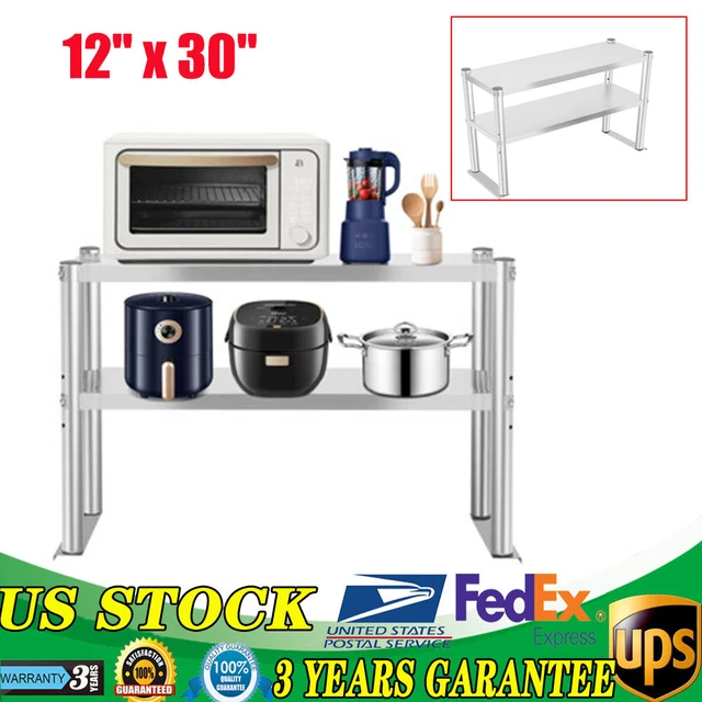 12" x 30" Stainless Steel Work Prep Table Commercial Overshelf Double Over Shelf