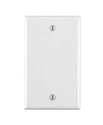 Leviton 001-88014-WHT Single Gang White Blank Box Mounted Plastic Wallplate