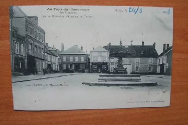 CPA: AVIZE la place du marchÃ©, in the country of Champagne les vineyards de