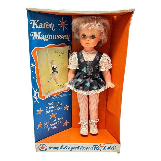 Karen Magnussen Vintage Doll Regal w Box 18 inch Skating Canada 1970s Unused Karen Magnussen Vintage Doll Regal w Box 18 inch Skating Canada 1970s Unused