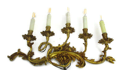 French wall Mounted light sconce  Louis XV Style gilded Gorgeous Brass