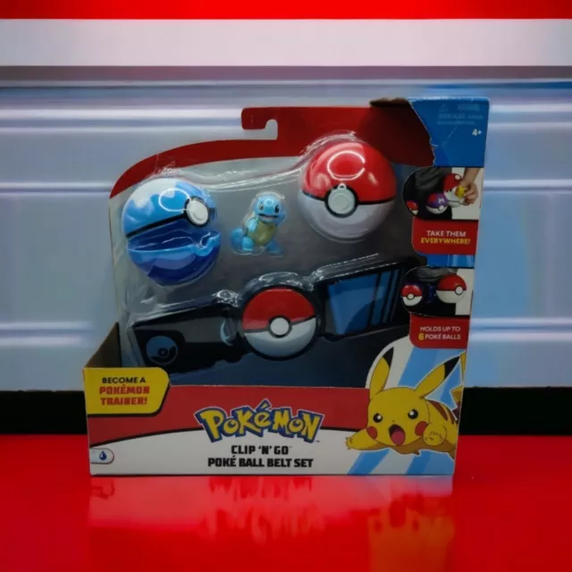 Pokemon Squirtle with Dive Ball & Poke Ball Clip 'N' Go Poke Ball Belt Set Toy