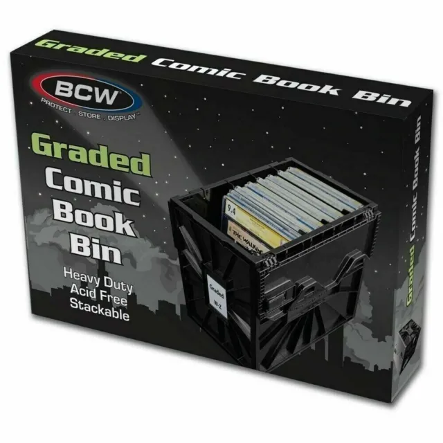 BCW Plastic Black CGC Graded Comic Book Box Acid Free Storage Tote Bin