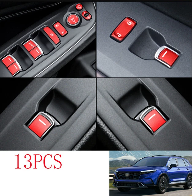 Red Aluminum Inner Window Door Lock Control Decoration For Honda CR-V 2023-2024
