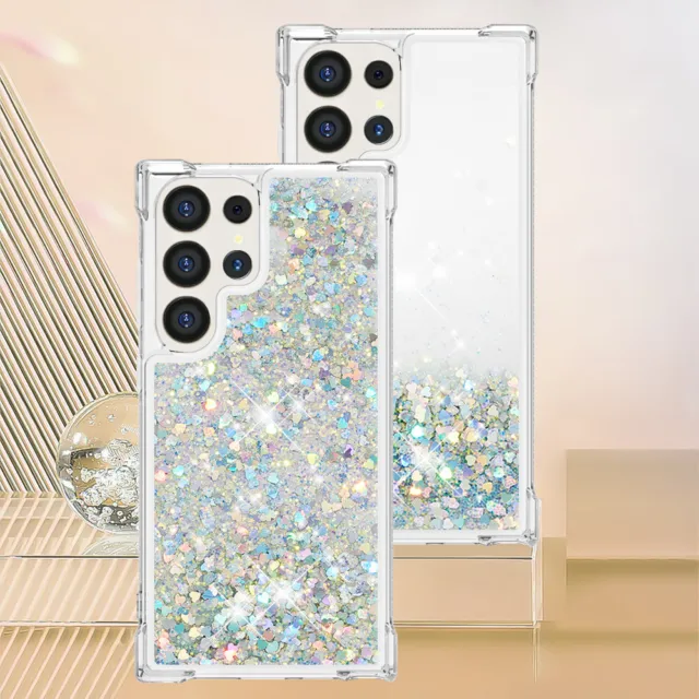 For Samsung Galaxy S24 S24 Plus Phone Case Glitter Bling Quicksand Flowing Cover