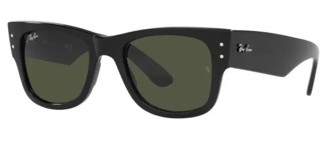 Ray Ban Green Lenses Mega Wayfarer Black Frame Sunglasses RB0840S-901/31-51