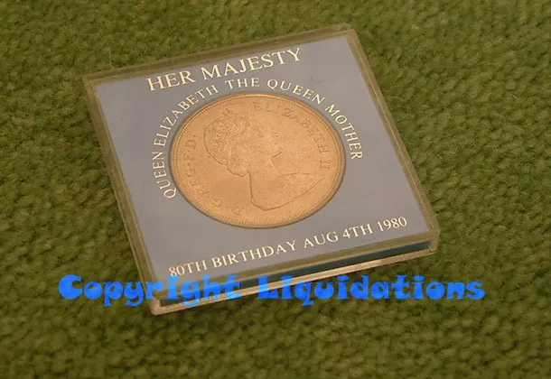 Silver Crown Coin  HER MAJESTY QUEEN ELIZABETH THE QUEEN MOTHER  80TH BIRTHDAY