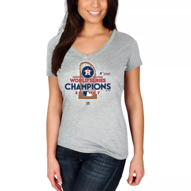 Houston Astros Women's Majestic 2017 World Series Champions V-Neck Tee T-Shirt