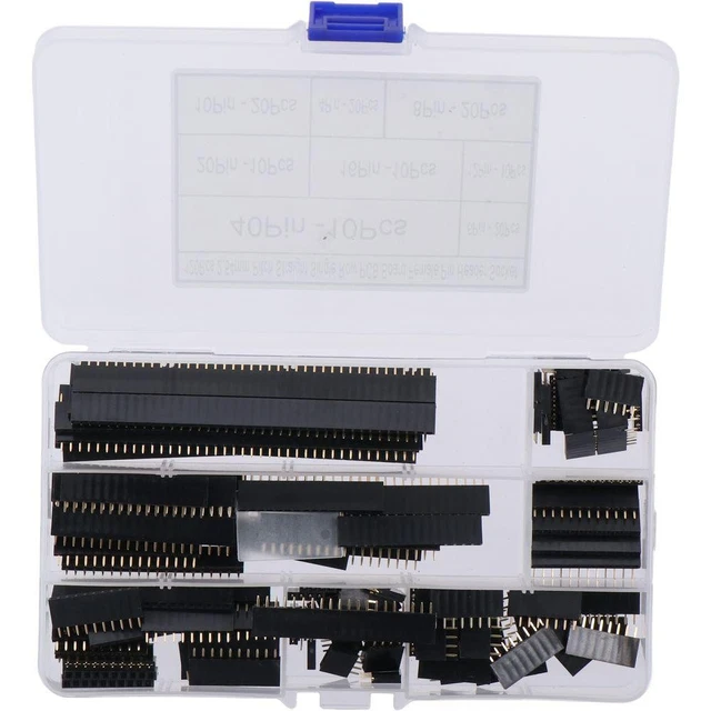 Uxcell 40 Way Single Row Straight Pin Male Header Strip – 2.54mm Pitch, 50pcs, Through Hole