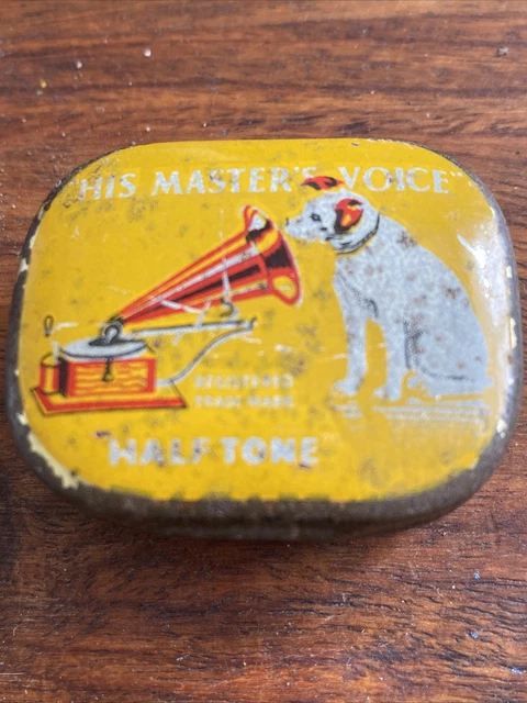 Vintage HMV His Masters Voice Half Tone Gramophone Needle Tin & Needles