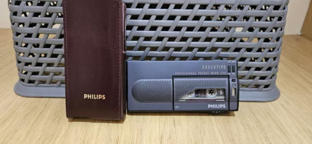 Vintage Phillips Dictaphone 696 Executive Professional Pocket Memo Working.