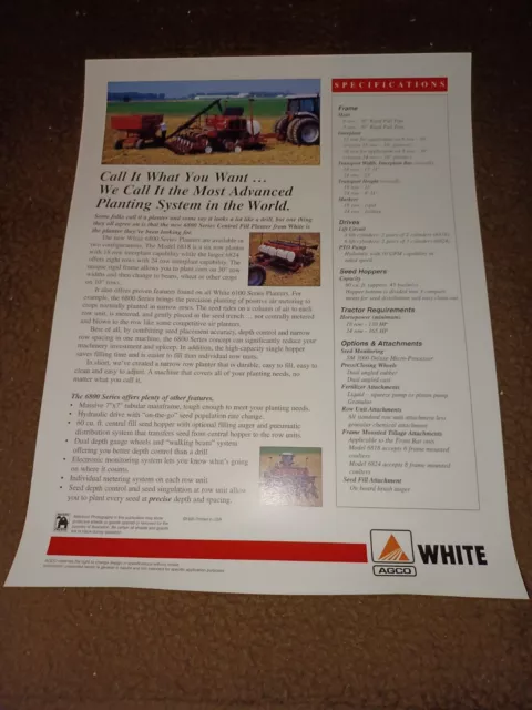 White Tractor 6800 Series Central Fill Planter Dealers 1 Page Brochure 2
