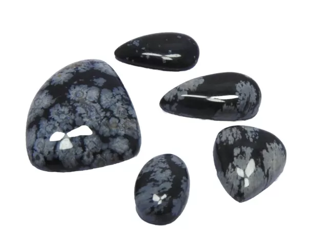 Lot De 5 Pièces 33,50 Cts En Forme De Mélange De Cabochon En Flocons De...