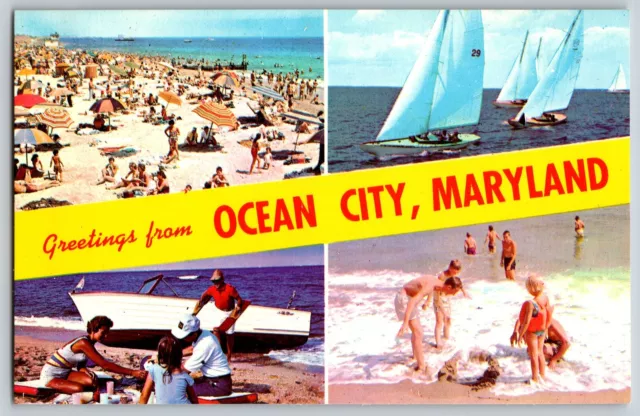 Maryland MD - Greetings From Ocean City - Vintage Postcard - Unposted