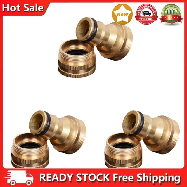 2 Pcs Faucet Fitting Brass Tap Quick Connector for Garden Tubing Car Washer Pipe