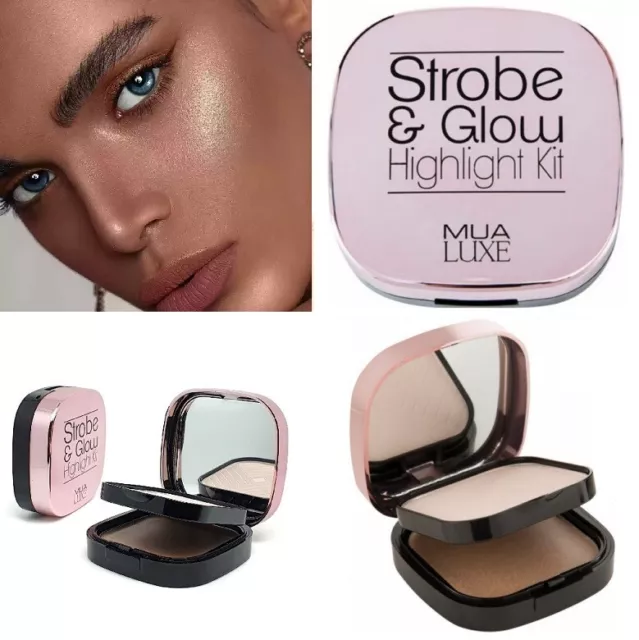 MUA 2 EN 1 STROBE & GLOW HIGHLIGHT KIT ILLUMINATRICES Creme Poudre - Perle OR