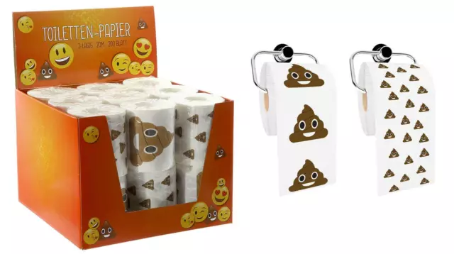 72122 Scherzartikel Toilettenpapier Poo Emoji Klopapier Smiley Kackhaufen Fun