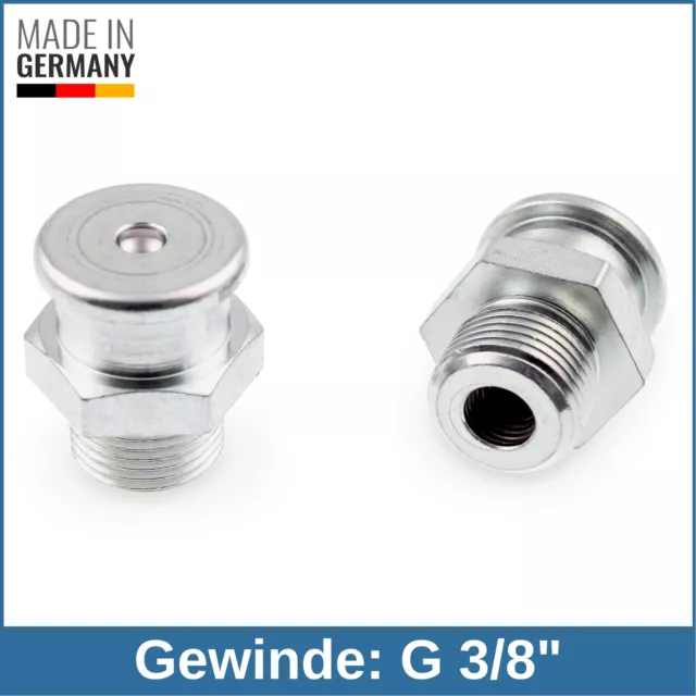 DIN 3404 M22/L (Ø22mm) G 3/8" Stahl verzinkt Flachschmiernippel  Schmiernippel