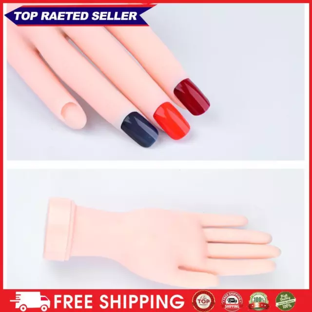 ∞ 1pc Movable False Nails Display Hand Finger Practice Prosthetic Model Soft Too