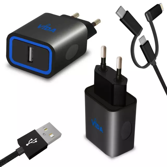 Chargeur Secteur Adaptateur Prise Mural Micro USB Compatible avec Tablette PC