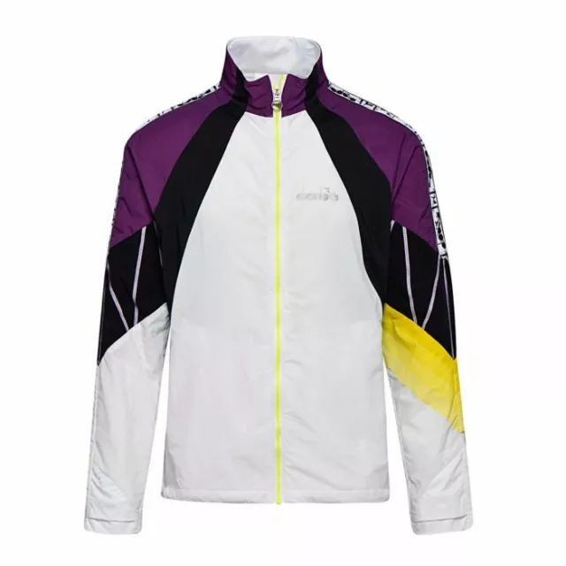 Giacca sportiva Diadora Jacket Be One da Uomo per allenamento antivento Bianco