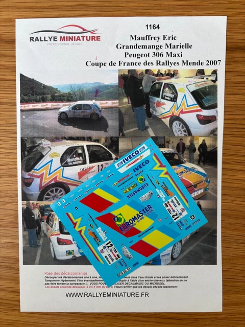 Décalcomanies 1/43 Peugeot 306 Maxi Lubrano Rallye De Vaison-la-Romaine 2005 - Planche Neuve